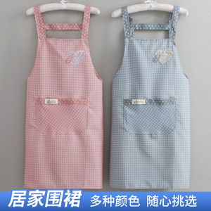 围裙厨房家用做饭女工作服夏季透气薄款防污防油围腰上班可爱洋气