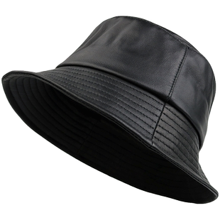 皮帽女款真皮帽子女青年春秋韩版潮显脸小皮帽子羊皮白色渔夫帽女