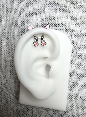 钛合金猫爪恶魔钉原创设计耳钉耳环耳桥耳饰