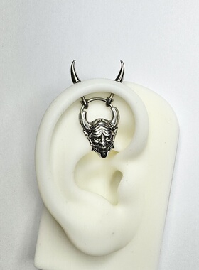 原创 大小王 骷髅恶魔钉 F136钛合金双耳轮钉耳骨钉