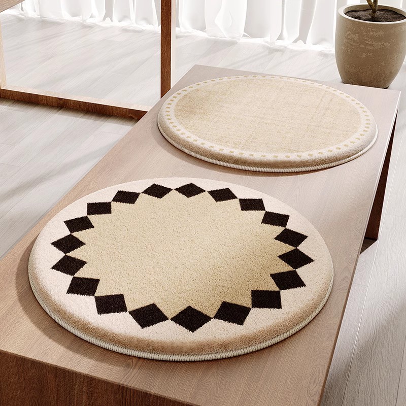 米娜春天毛绒圆形保暖坐垫高级感