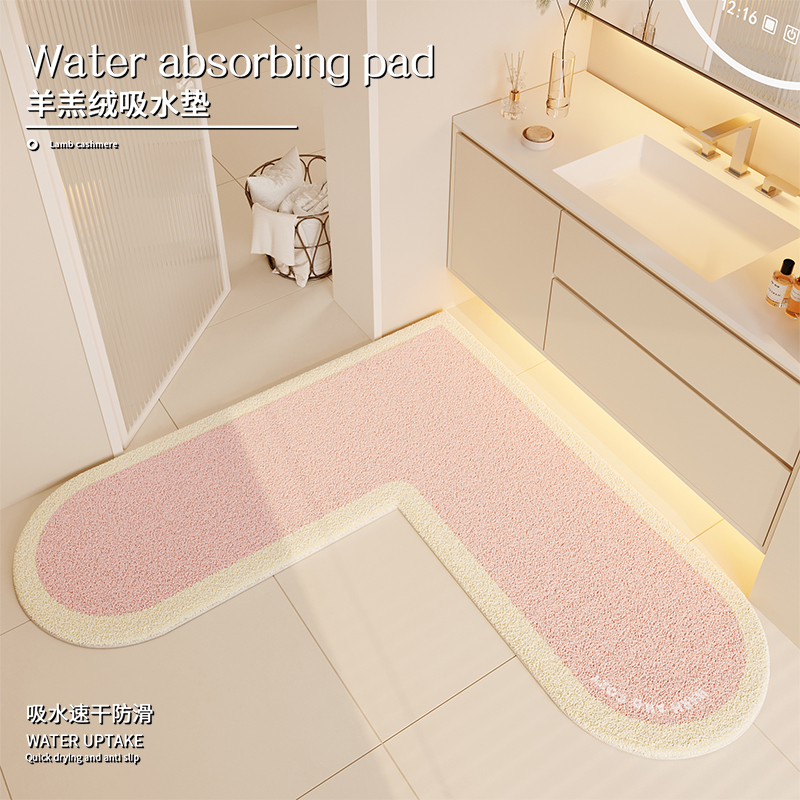冬季新款L型浴室地垫子吸水防滑