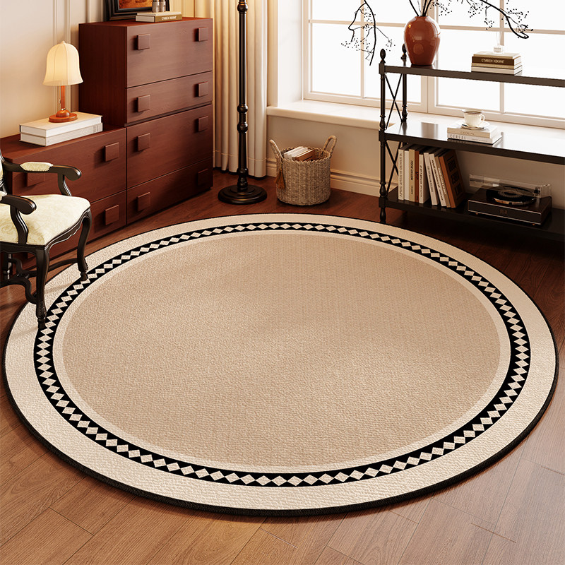 法式圆形书房地毯客厅电脑椅化妆椅子防滑垫防污免洗可擦防水地垫,居家布艺,入户地垫,淘宝优惠券,粉丝福利购,淘宝优惠卷