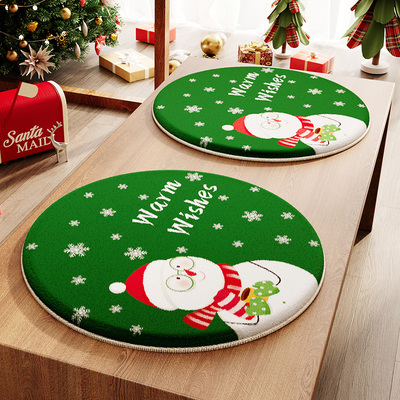 圣诞圆形坐垫加厚仿羊绒冬季暖垫