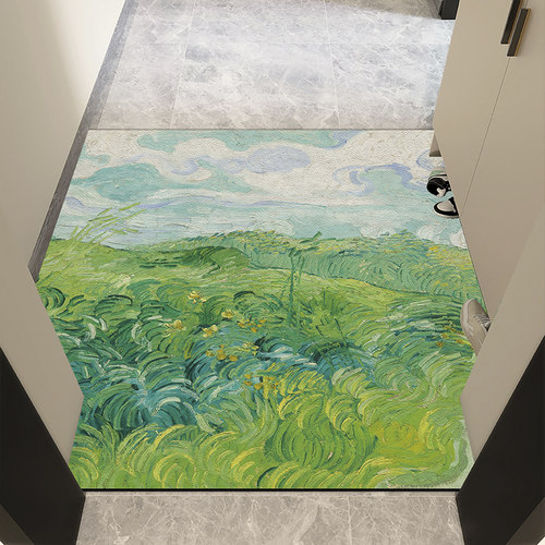 入户油画风防水免洗米娜春天地垫