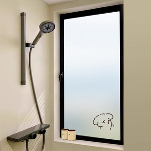 2026新款卡通风浴室玻璃贴纸静电磨砂防走光防窥膜卫生间门窗贴膜