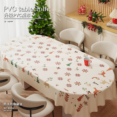 2025新款圣诞节布置桌布防水防油