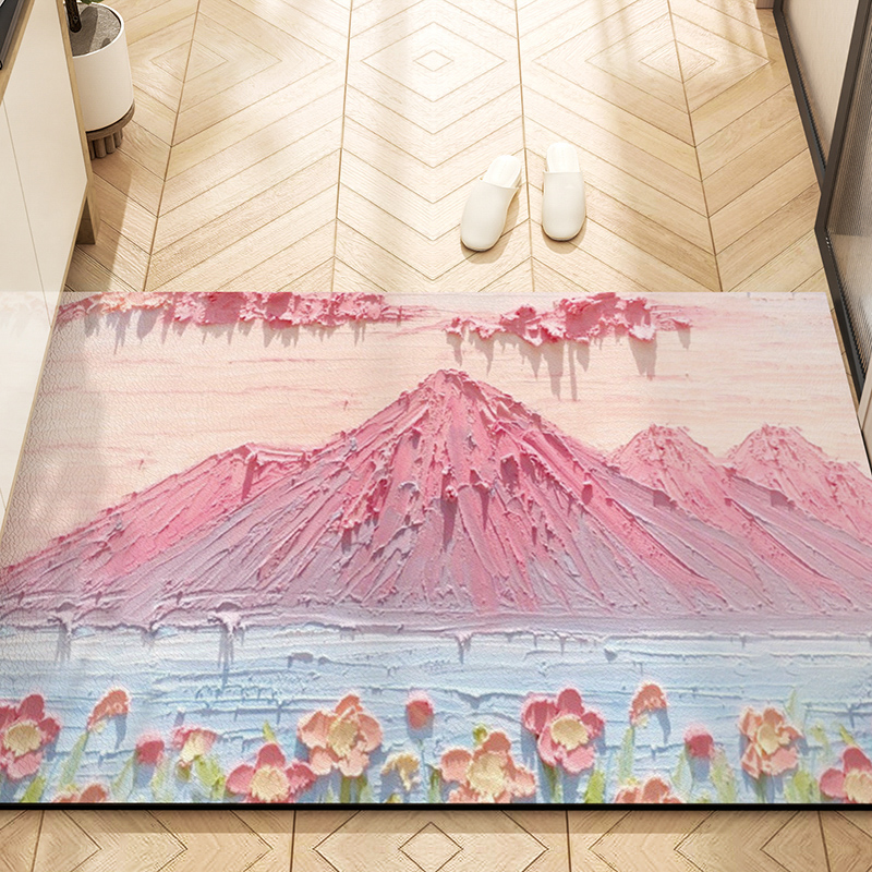 米娜春天皮革防水免洗入户门地垫