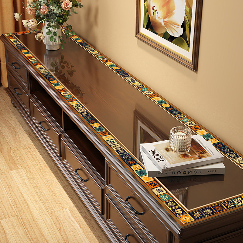 厚美式透明电视柜桌布防尘软玻璃桌垫pvc茶几餐边柜垫鞋柜台面垫,居家布艺,桌布,淘宝优惠券,粉丝福利购,淘宝优惠卷