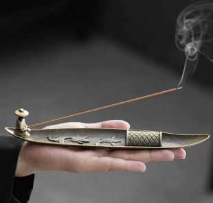 中式禅意渔翁垂钓香插香座家用室内线香摆件独钓寒江雪店铺粉丝价