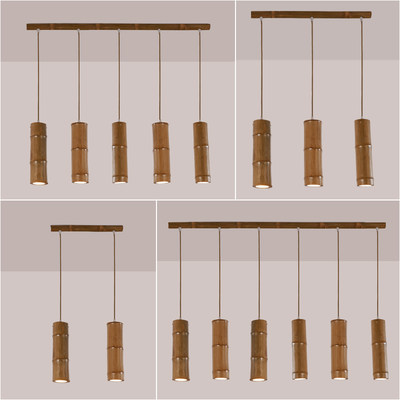 宝嘉朗侘寂风民宿茶室竹筒吊灯