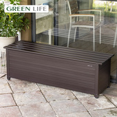 户外收纳箱储物柜庭院门口杂物柜防雨防晒室外阳台铝合金长条柜子