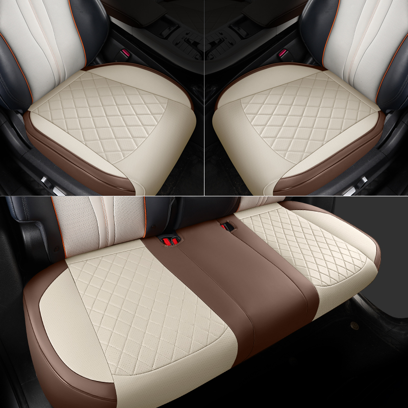 汽车坐垫三件套四季通用单片皮质半包座椅垫夏季车内座垫后排座套