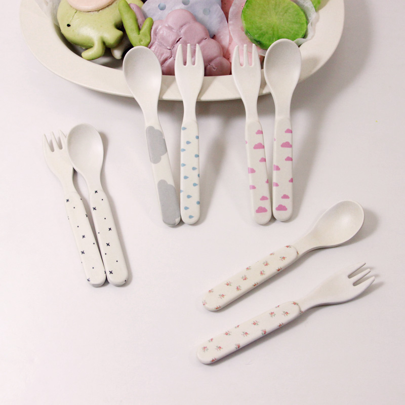 儿童训练叉勺可爱云朵健康宝宝辅食叉子勺子学吃饭餐具