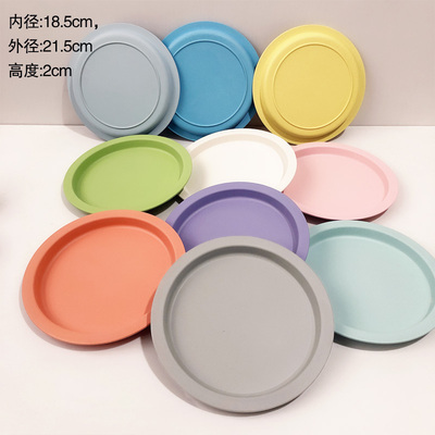 圆盘彩色儿童免费开票竹纤维餐具