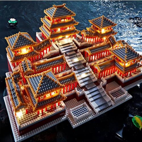 阿房宫积木榫卯结构建筑巨大型益智3D拼图拼装玩具6岁男孩子系列8