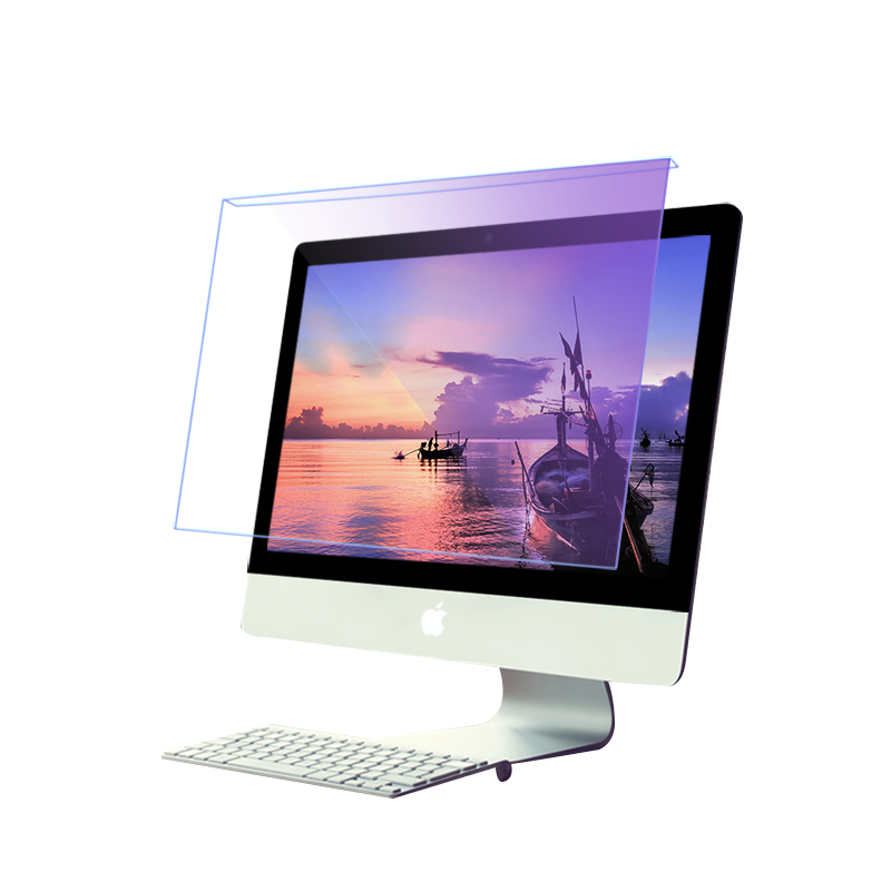 X-Race适用【免贴 悬挂】电脑防辐射保护屏膜罩防蓝光防辐射隔离挡板台式显示器防反光护眼膜苹果21imac27寸