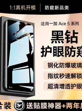 X-Race【钢化防窥】适用一加ace5钢化膜新款一加ace5pro手机膜ace3/2防窥膜oneplus贴膜1+13防偷窥保护12/11
