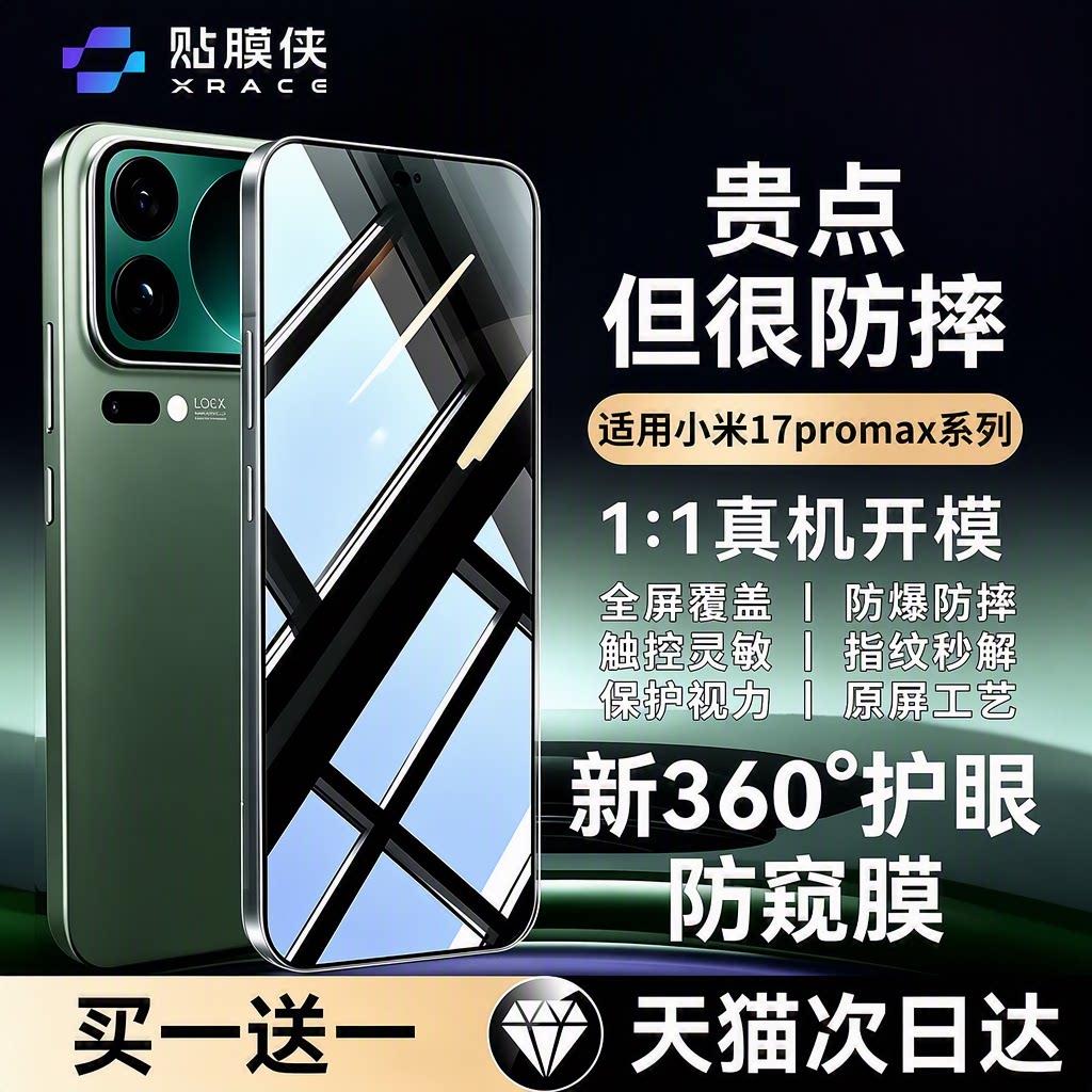 适用小米17系列360°防窥手机膜
