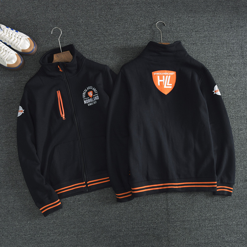 瑞典赛事定制 前后绣花贴布 真心特别帅 男开衫卫衣