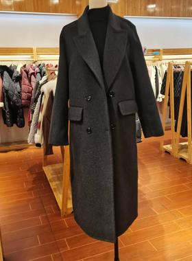 MLC美丽穿2025秋冬新款加厚高端带里衬白色黑色长款大衣毛呢外套