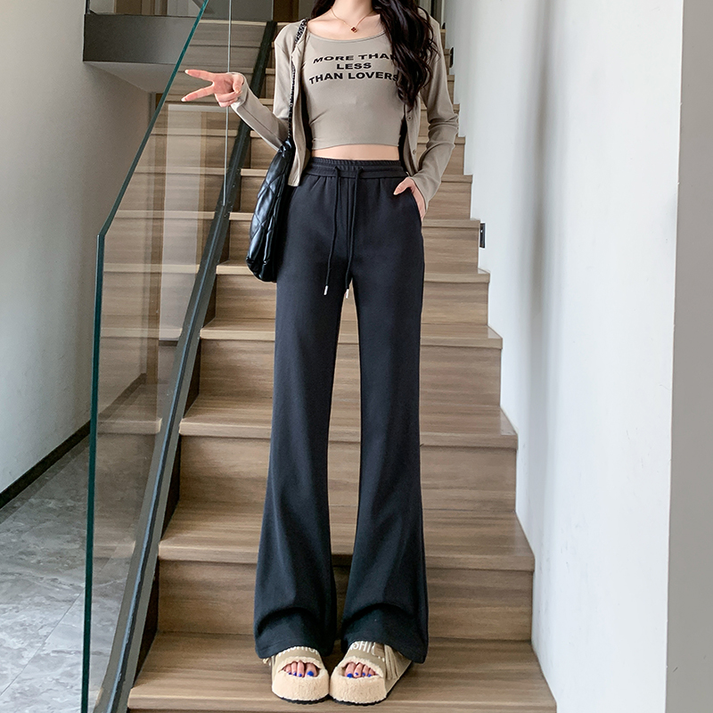 小个子微喇休闲裤女抽绳运动卫裤