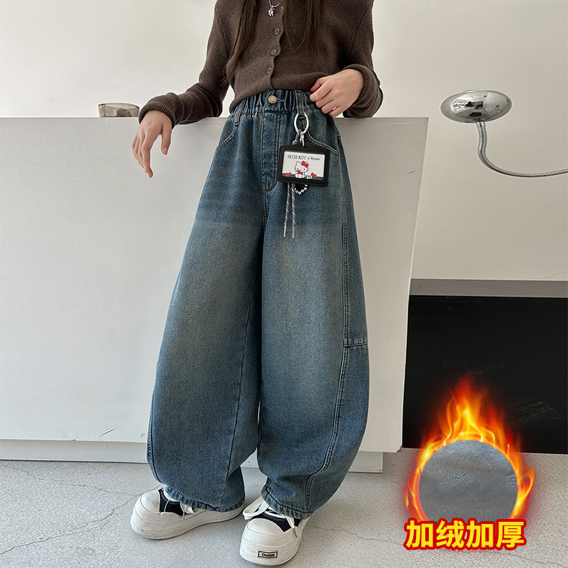 女童牛仔裤秋冬2025新款