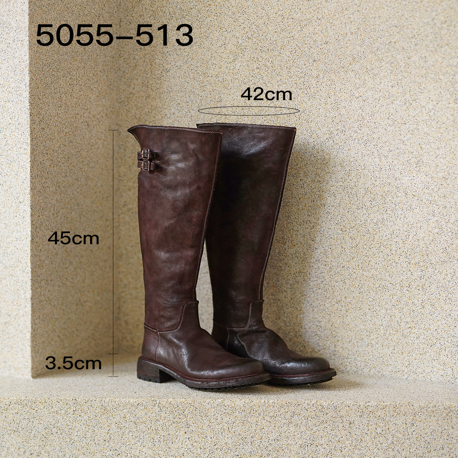【妍妍专享】马皮长靴 5055-513（跟高3.5cm）正码拍，半码拍大