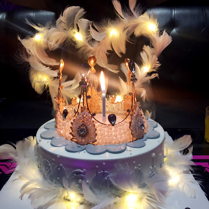 网红蛋糕装饰插件羽毛翅膀蛋糕插签创意珍珠皇冠蛋糕装饰摆件