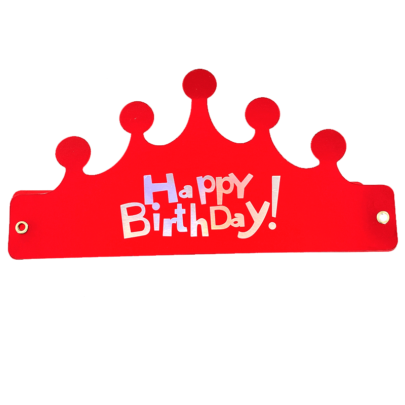 折叠帽生日帽 大小可调节大人孩子都可戴 粉色金色蛋糕派对装饰帽