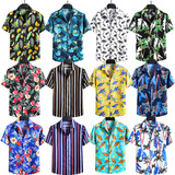 春季新款男士大码印花短袖衬衫P30挂拍C302-310组合图，男装衬衫，星座1615