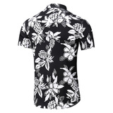 6917新款夏季男士加大码印花短袖衬衫P32镂空图，男装衬衫，星座1615