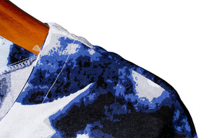 T104 新款风盘扣短袖花T恤大码男士中式T恤P25图片