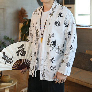 177 风秋季新款男士外套复古开衫汉服P40 模特图图片