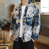 176风秋季新款男士外套复古开衫汉服P35模特图，男装衬衫，星座1615