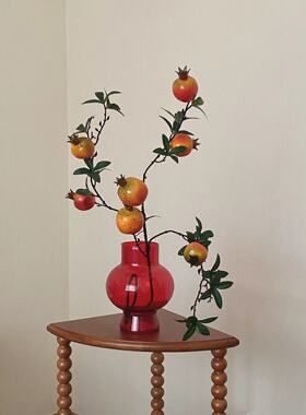 高质感石榴花仿真花家居装饰插花