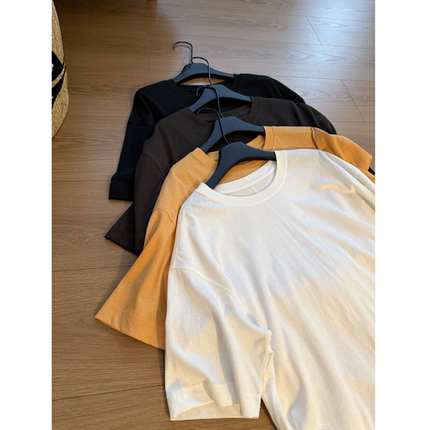 “爽爽冰tee”垂顺亲肤显瘦纸片人侧开叉纯色百搭休闲短袖T恤女