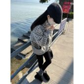 580g软软高克重 爱心羔羔外套 颗粒绒爱心提花保暖立领外套