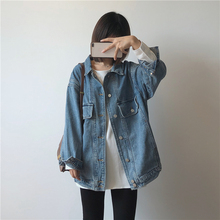 型 女 帅气男友风复古水洗宽松牛仔外套夹克衫 19秋 muzi 好穿好版