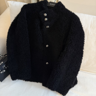 muzi 100%澳洲羊毛～厚实保暖羊羔毛皮草外套女 精致小富婆