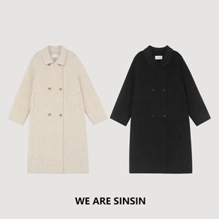 羊毛双面呢外套中长款 950g全手工缝制 冰岛大衣 missmuzi｜