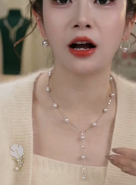 曼塔玫瑰紫8mm珍珠项链