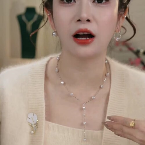 曼塔玫瑰紫8mm珍珠项链