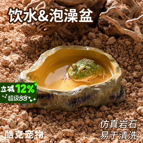 爬宠食盆水盆角蛙陆龟蛇泡澡盆宠物鬃狮蜥蜴守宫寄居蟹饲养箱造景