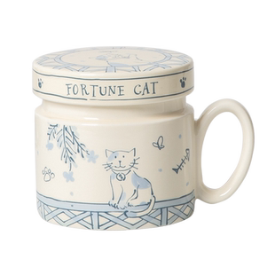 带盖大容量陶瓷咖啡杯水杯牛奶早餐杯复古马克杯简约 防尘防飞虫