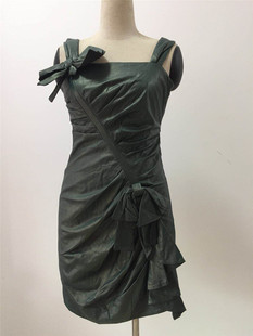 2024秋冬羊皮抹胸收腰显瘦包臀女王范性感内搭连衣裙80618E