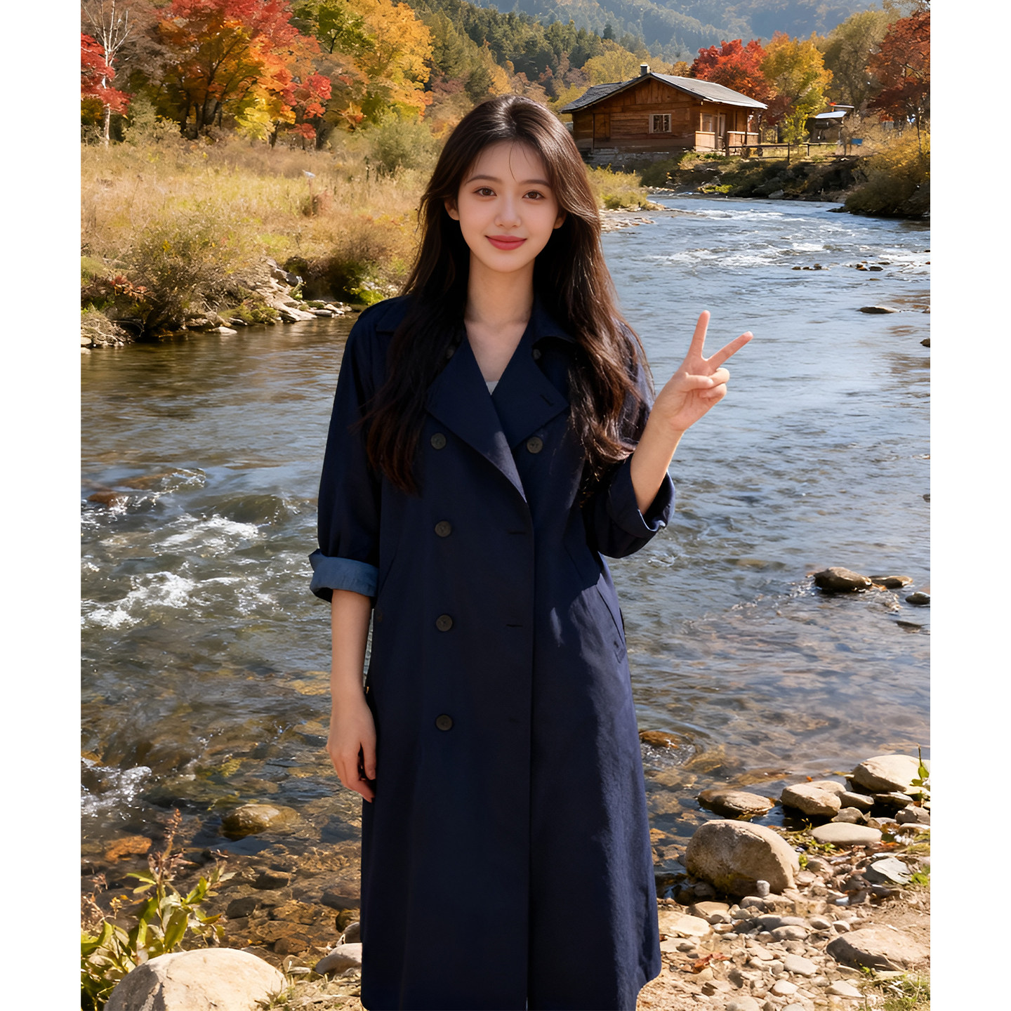 风衣外套女中长款2026新款春秋小个子高级感宽松显瘦薄款休闲大衣