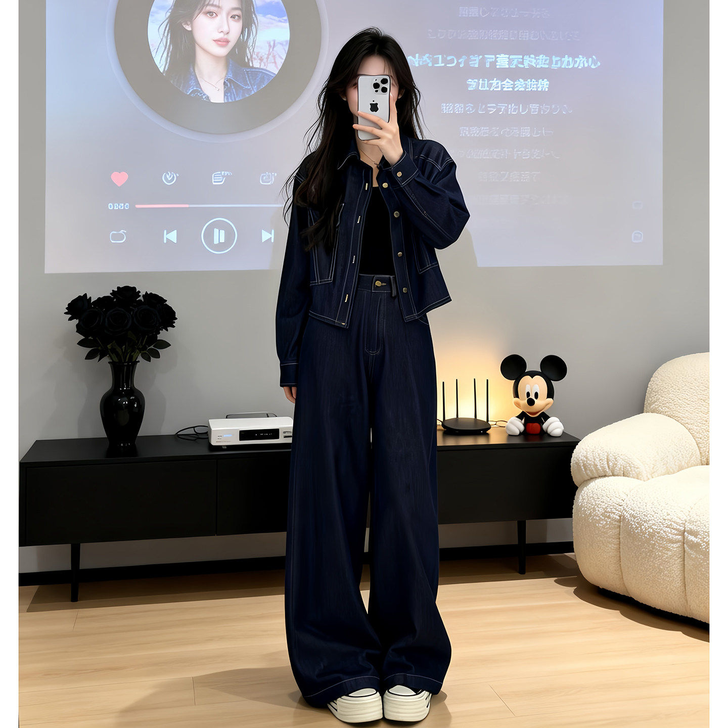 港风复古时尚套装女2026春秋新款时髦洋气短外套阔腿裤气质两件套