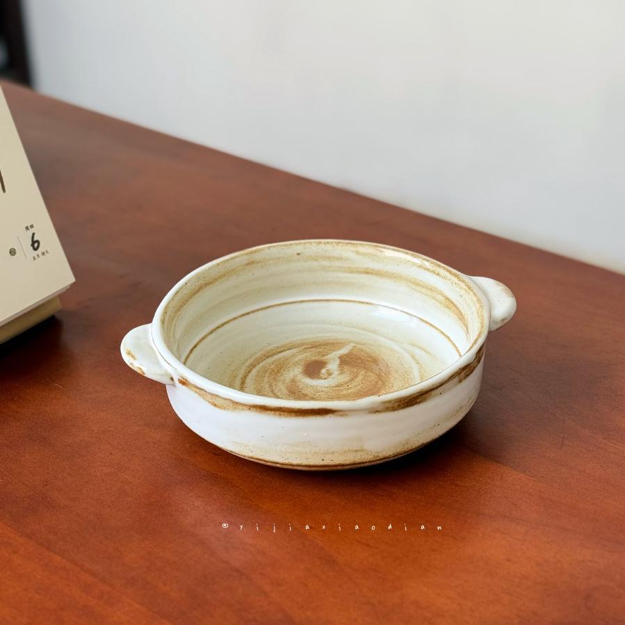 一家小店 可爱的碗拌饭香 景德镇粗陶 双耳吃饭碗面碗水果点心盘