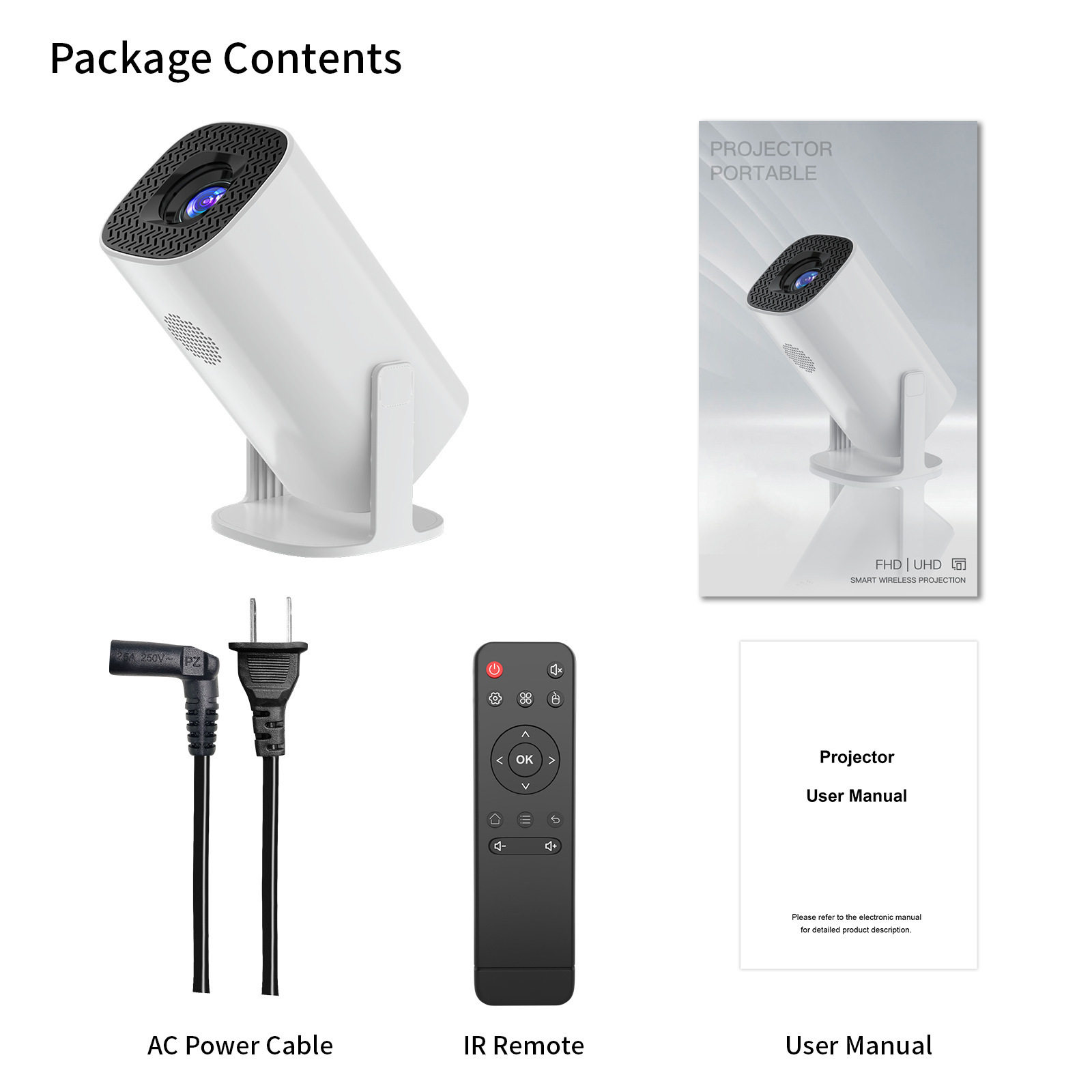 P30新款可移动投影仪迷你家用4K双WIFI蓝牙便携式投影仪安卓梯形